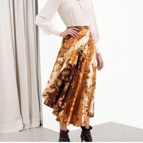 Zimmermann Skirts Zimmerman Floral Silk Skirt Poshmark